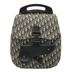 Dior Backpack Gallop Oblique Navy Ivory Leather