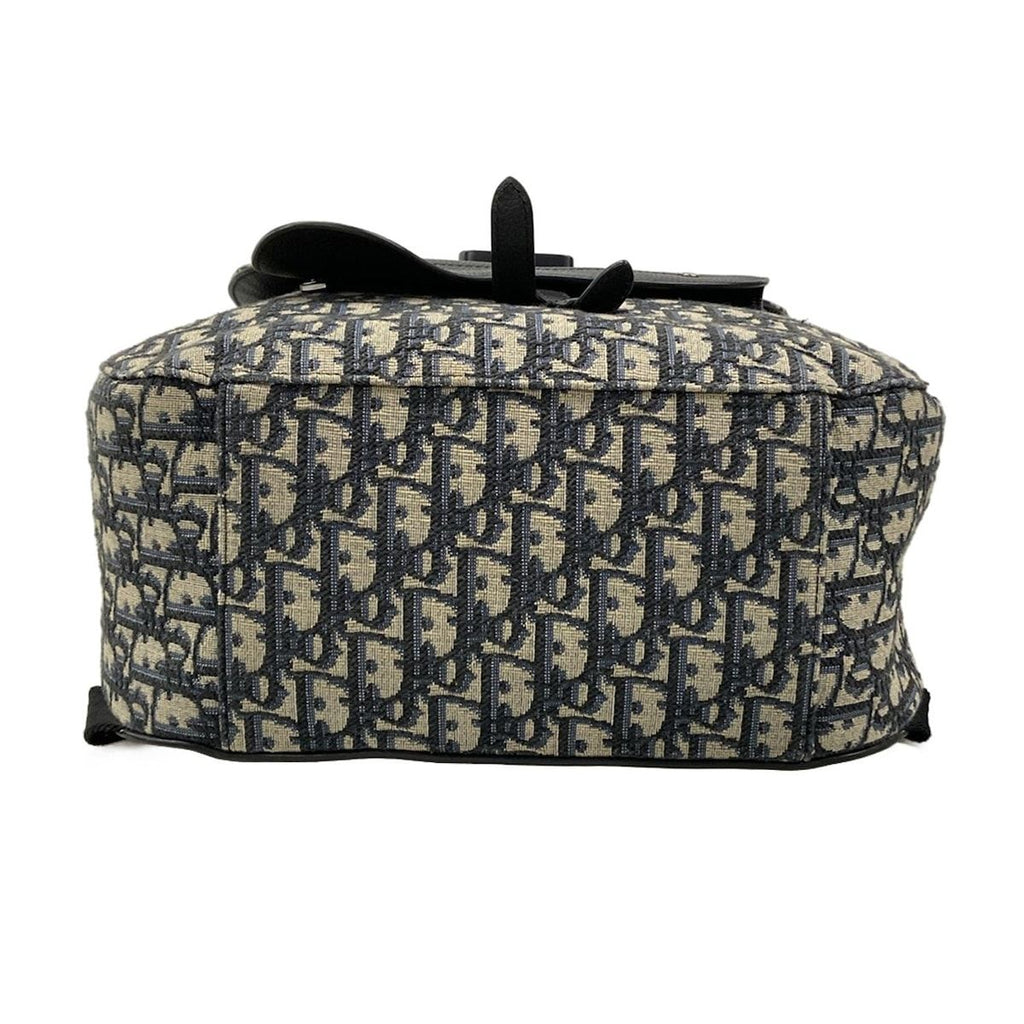 Dior Backpack Gallop Oblique Navy Ivory Leather — view 5