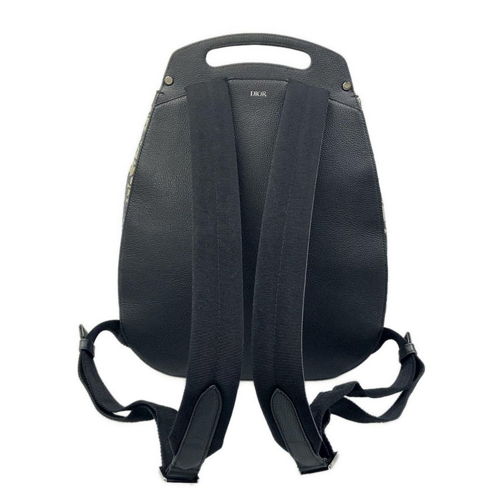 Dior Backpack Gallop Oblique Navy Ivory Leather — view 3