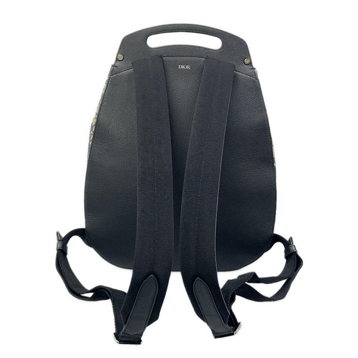 Dior Backpack Gallop Oblique Navy Ivory Leather — view 3