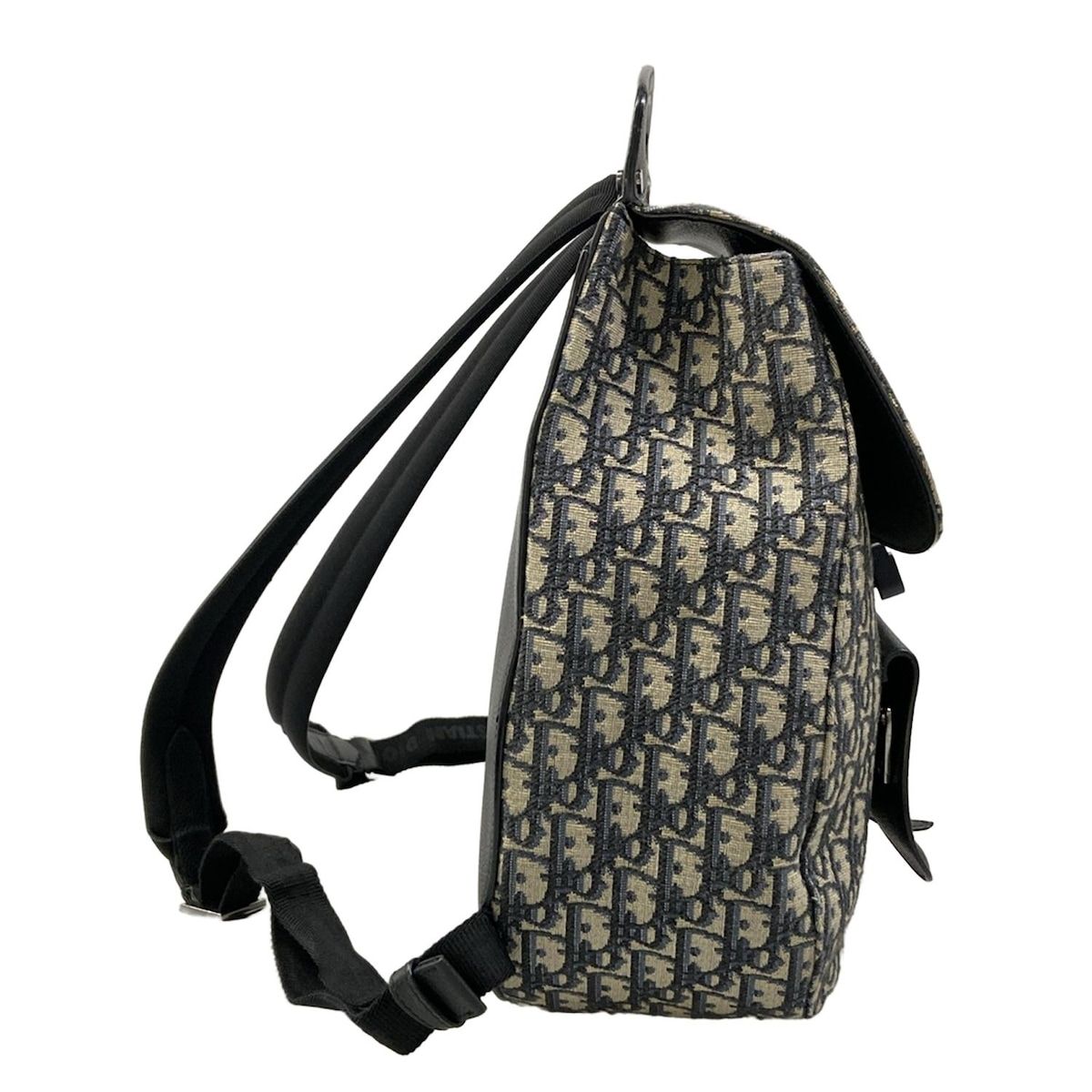 Dior Backpack Gallop Oblique Navy Ivory Leather — view 2