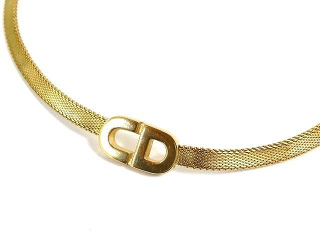 Dior Choker Vintage Necklace CD Logo Gold