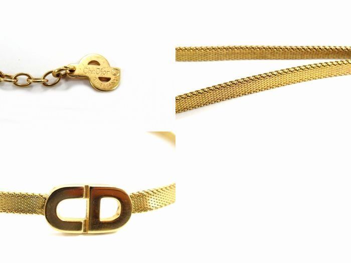 Dior Choker Vintage Necklace CD Logo Gold — view 3