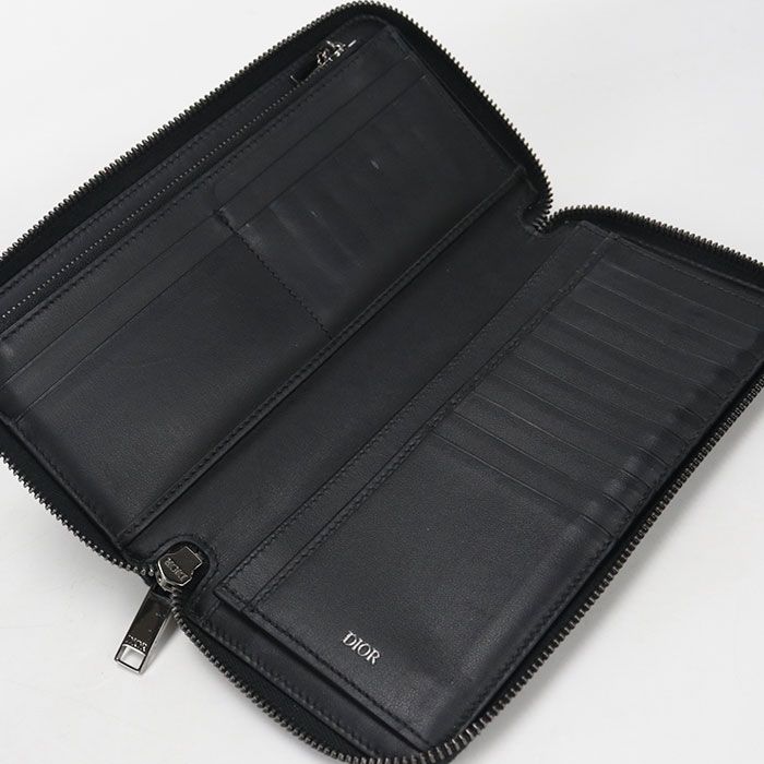 Dior Long Zip Wallet Oblique Zip Around Jacquard — view 3