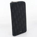 Dior Long Zip Wallet Oblique Zip Around Jacquard