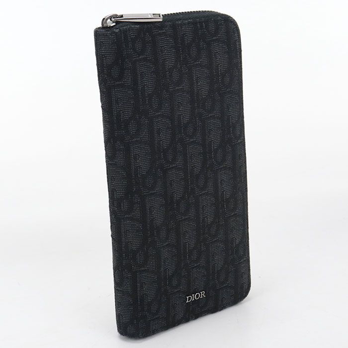 Dior Long Zip Wallet Oblique Zip Around Jacquard