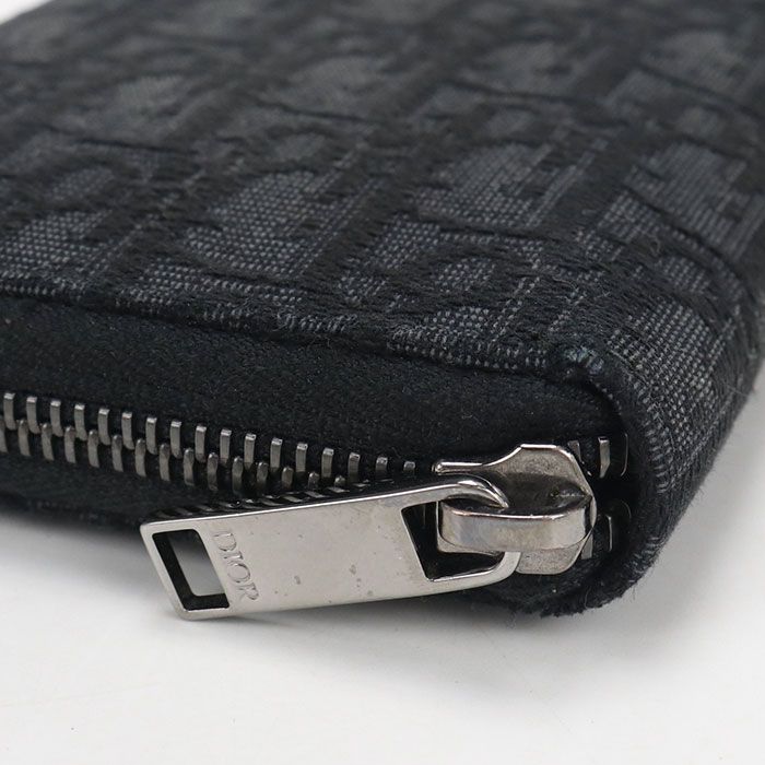 Dior Long Zip Wallet Oblique Zip Around Jacquard — view 4