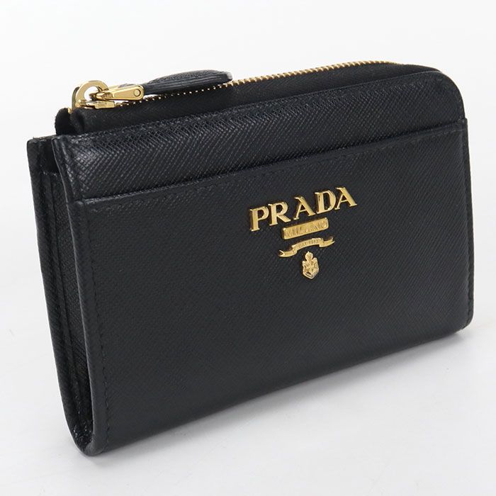 Prada Saffiano Leather Key Chain Coin Purse Calf
