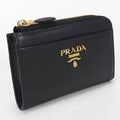 Prada Saffiano Leather Key Chain Coin Purse Calf