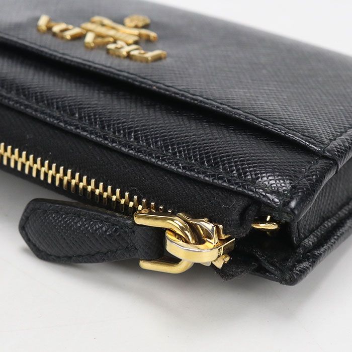 Prada Saffiano Leather Key Chain Coin Purse Calf — view 5