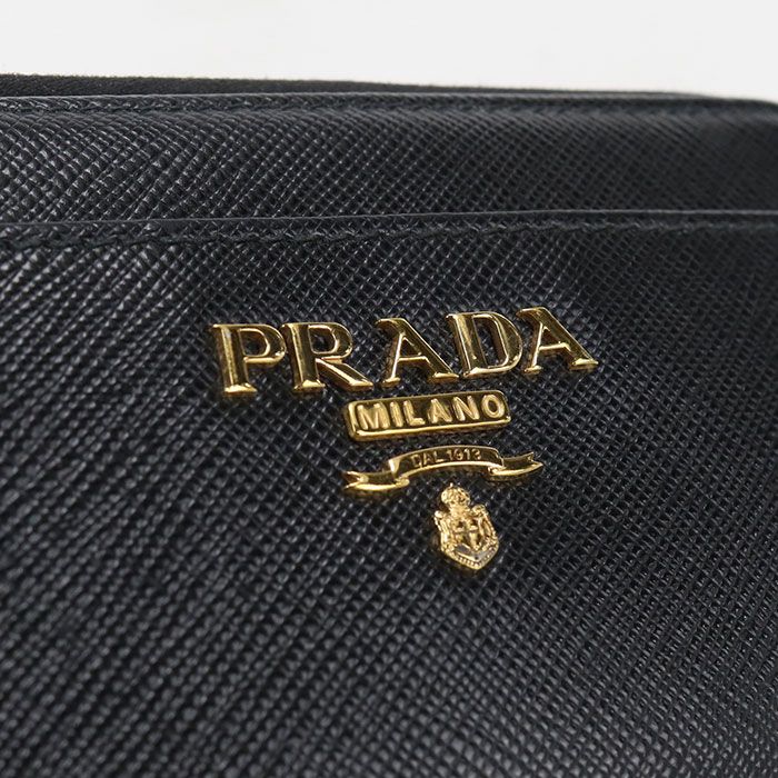 Prada Saffiano Leather Key Chain Coin Purse Calf — view 7