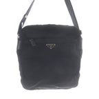 Prada Plate Nylon Shoulder Bag Black — view 3