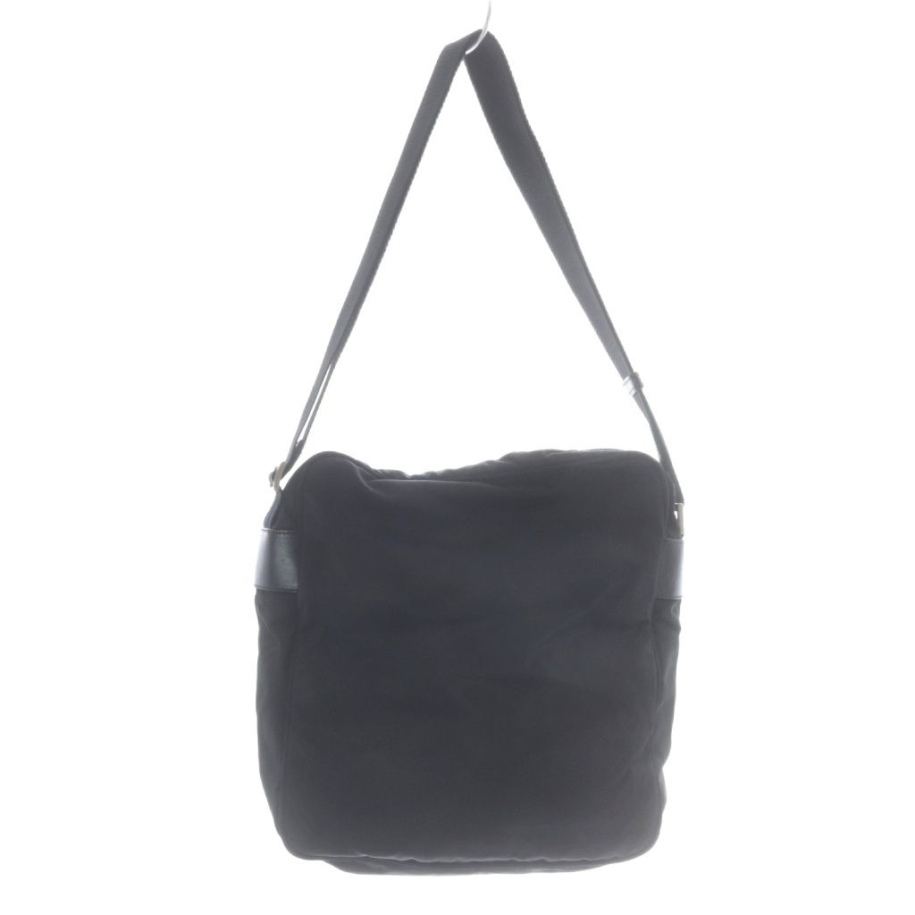 Prada Plate Nylon Shoulder Bag Black — view 2