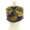 Hermes Chapeau Pleats Carre Plisse Scarf Silk Multicolor Blue Ivory SS