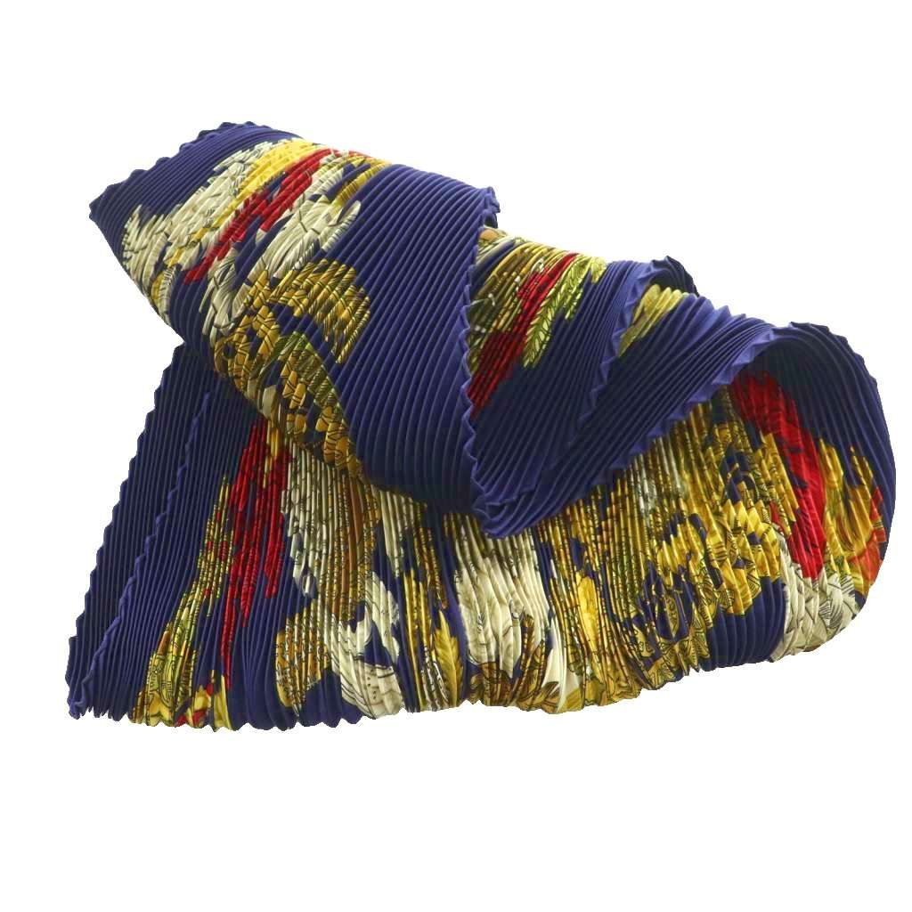 Hermes Chapeau Pleats Carre Plisse Scarf Silk Multicolor Blue Ivory SS — view 3