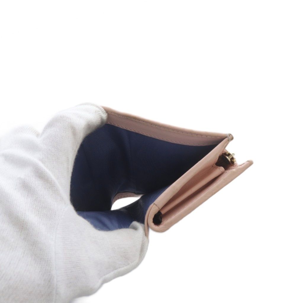 Gucci Double GG Marmont Wallet Bifold Bicolor Leather Pink Blue — view 6