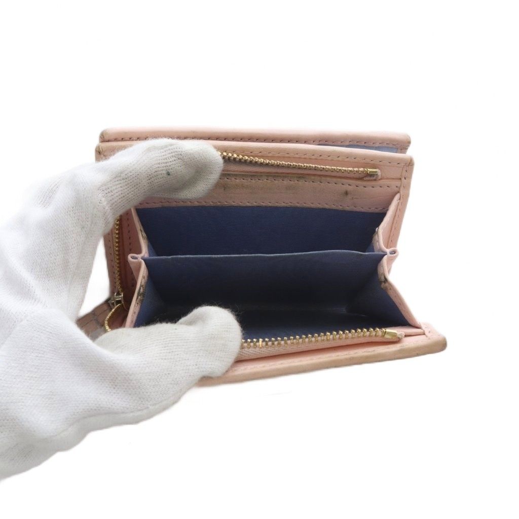 Gucci Double GG Marmont Wallet Bifold Bicolor Leather Pink Blue — view 7