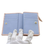 Gucci Double GG Marmont Wallet Bifold Bicolor Leather Pink Blue — view 5