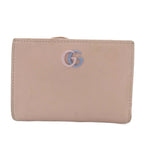 Gucci Double GG Marmont Wallet Bifold Bicolor Leather Pink Blue