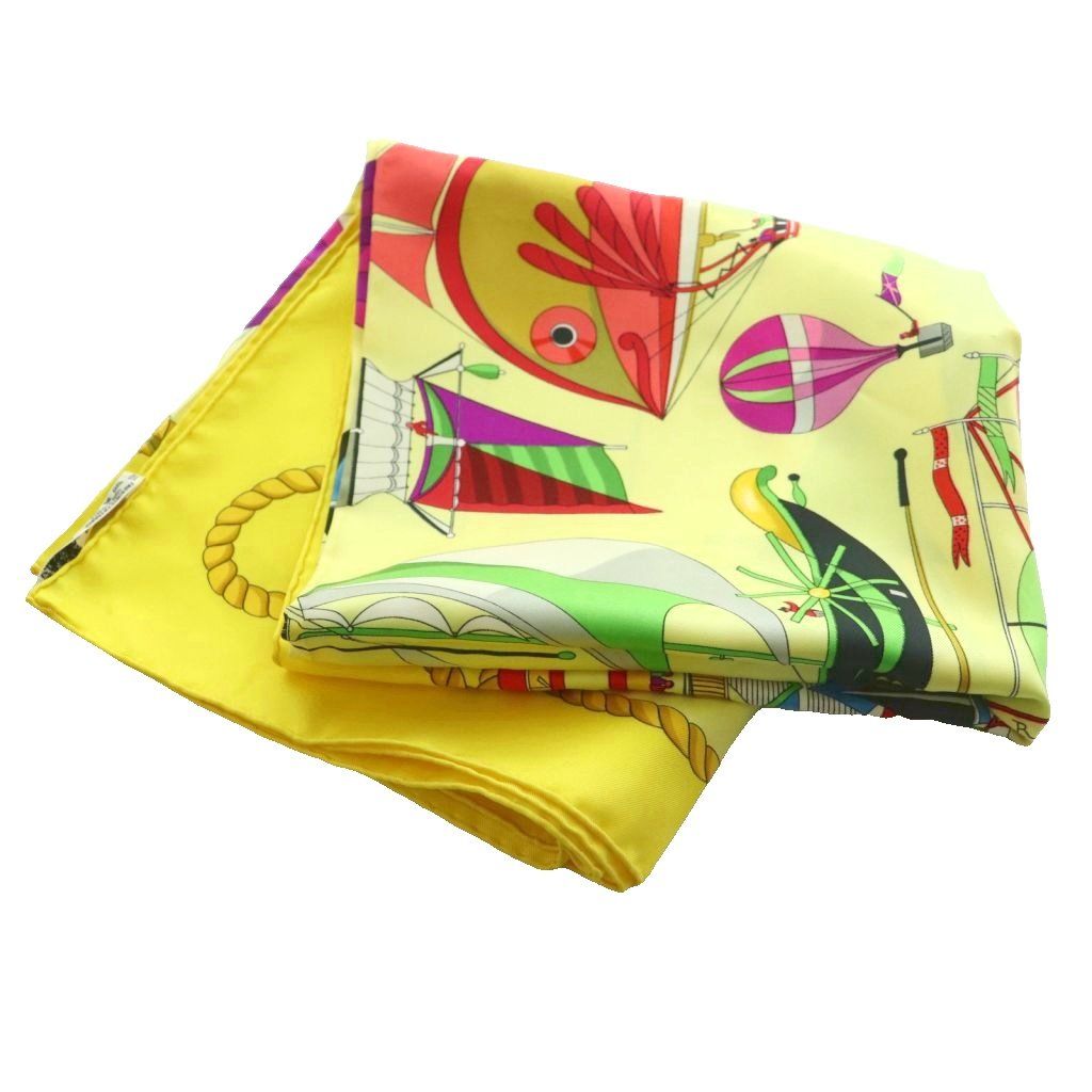 Hermes les Folies du Ciel Madness of the Sky Carre 90 Scarf Silk Multicolor — view 3