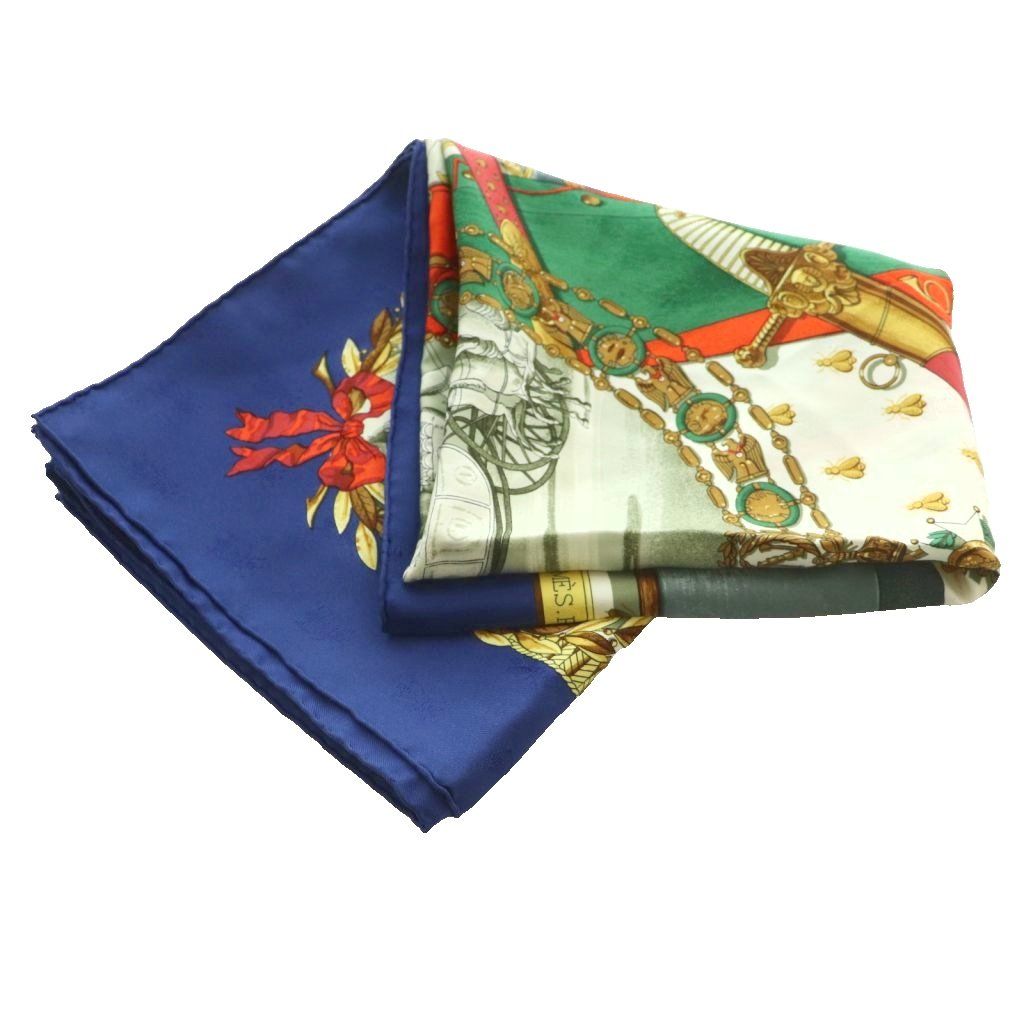 Hermes Napoleon Carre 90 Scarf Silk Multicolor Blue White SS — view 3