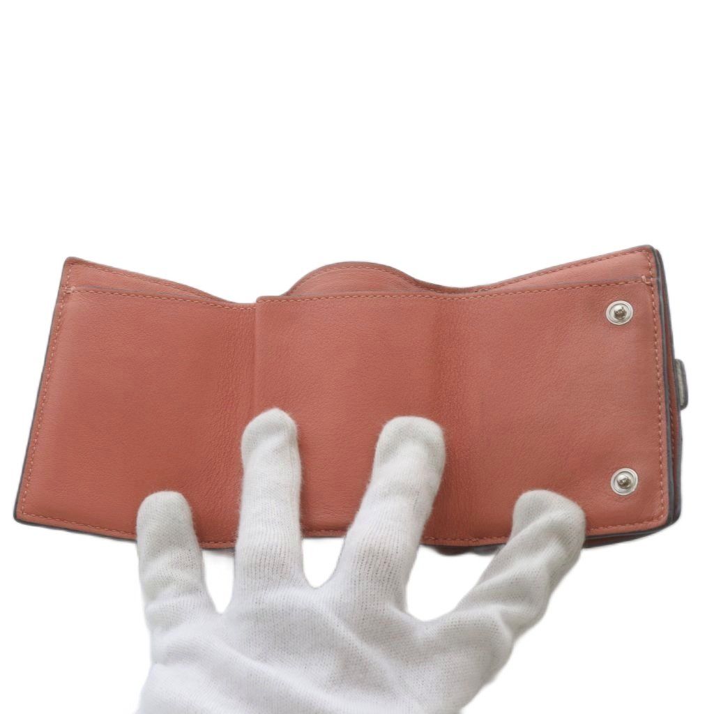 Loewe Trifold Wallet Anagram Leather Bicolor Beige Salmon Pink — view 5