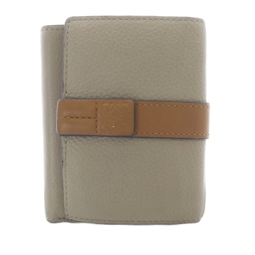 Loewe Trifold Wallet Anagram Leather Bicolor Beige Salmon Pink