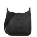 Hermes Shoulder Bag Evelyne 3 PM Black Gold Taurillon Clemence