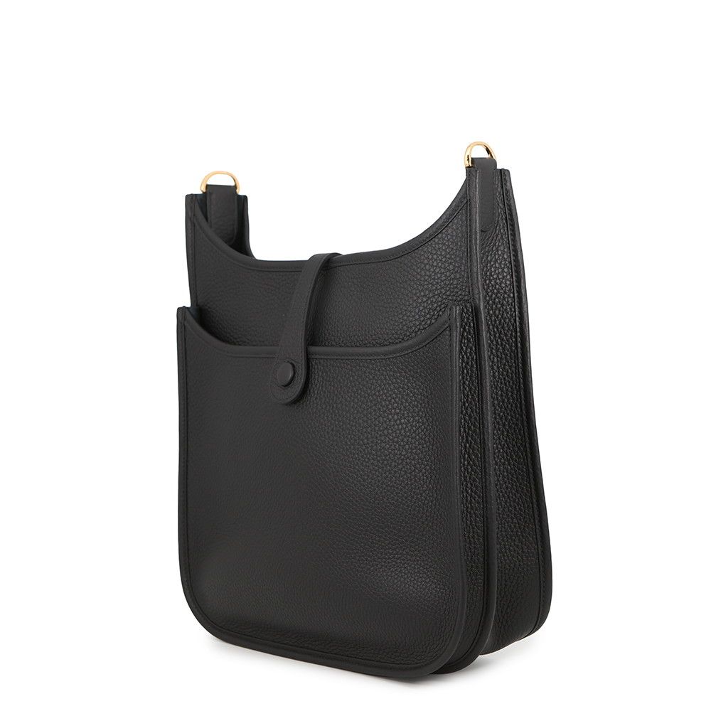 Hermes Shoulder Bag Evelyne 3 PM Black Gold Taurillon Clemence — view 2