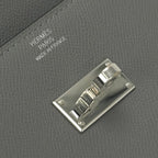 Hermes Kelly Pocket Wallet Madame Grismeyer Gray Silver Clutch — view 6