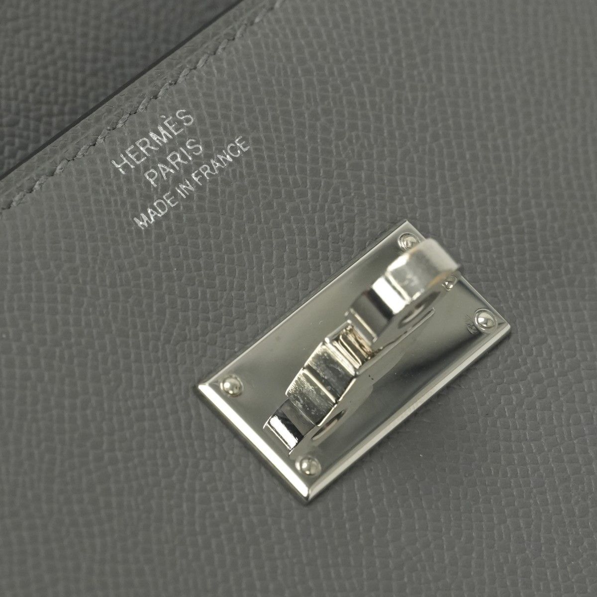 Hermes Kelly Pocket Wallet Madame Grismeyer Gray Silver Clutch — view 6