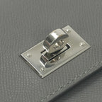 Hermes Kelly Pocket Wallet Madame Grismeyer Gray Silver Clutch — view 5