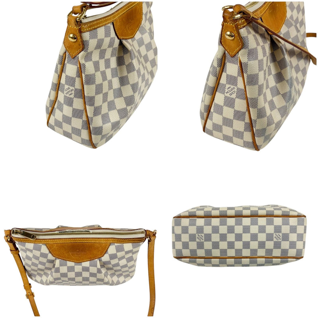 Louis Vuitton Syracuse PM Cross Belt Bag Damier Azur Leather — view 5
