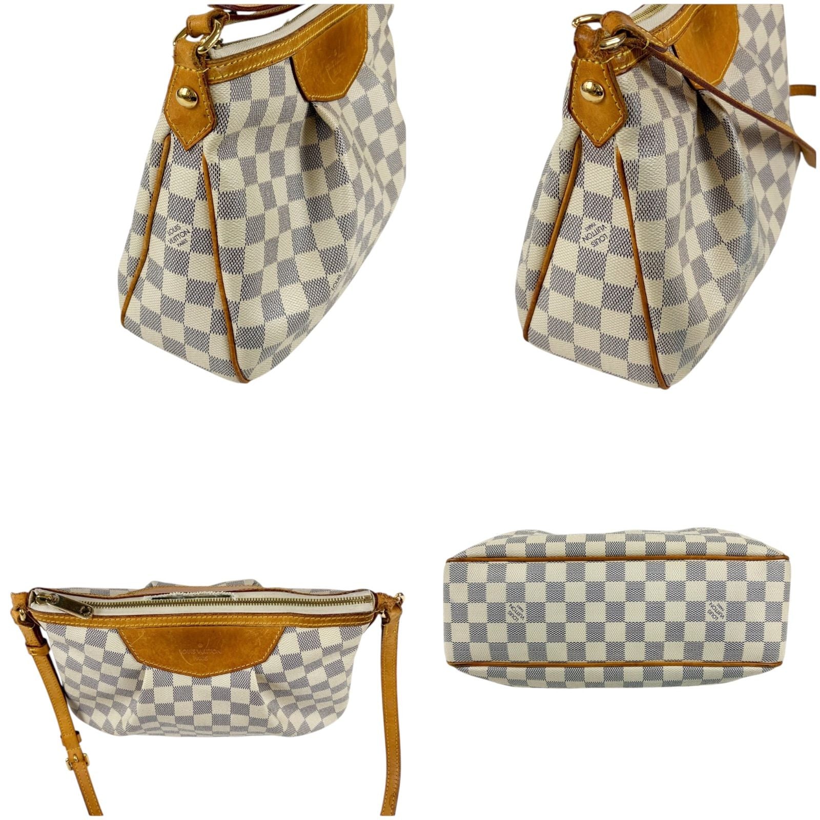 Louis Vuitton Syracuse PM Cross Belt Bag Damier Azur Leather — view 5
