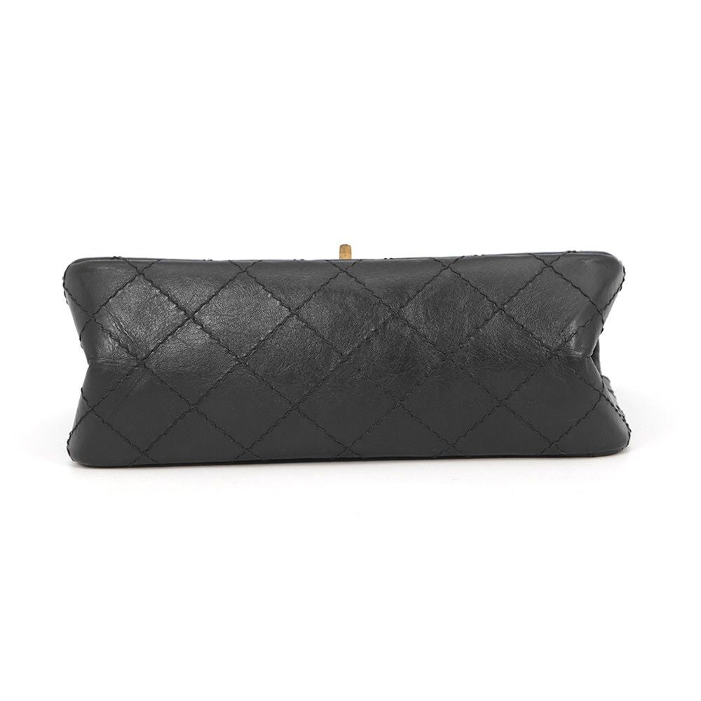 Chanel Chain Shoulder Bag Quilted 2.55 Mini Aged Calf Leather Black — view 3