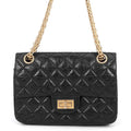 Chanel Chain Shoulder Bag Quilted 2.55 Mini Aged Calf Leather Black