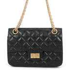 Chanel Chain Shoulder Bag Quilted 2.55 Mini Aged Calf Leather Black