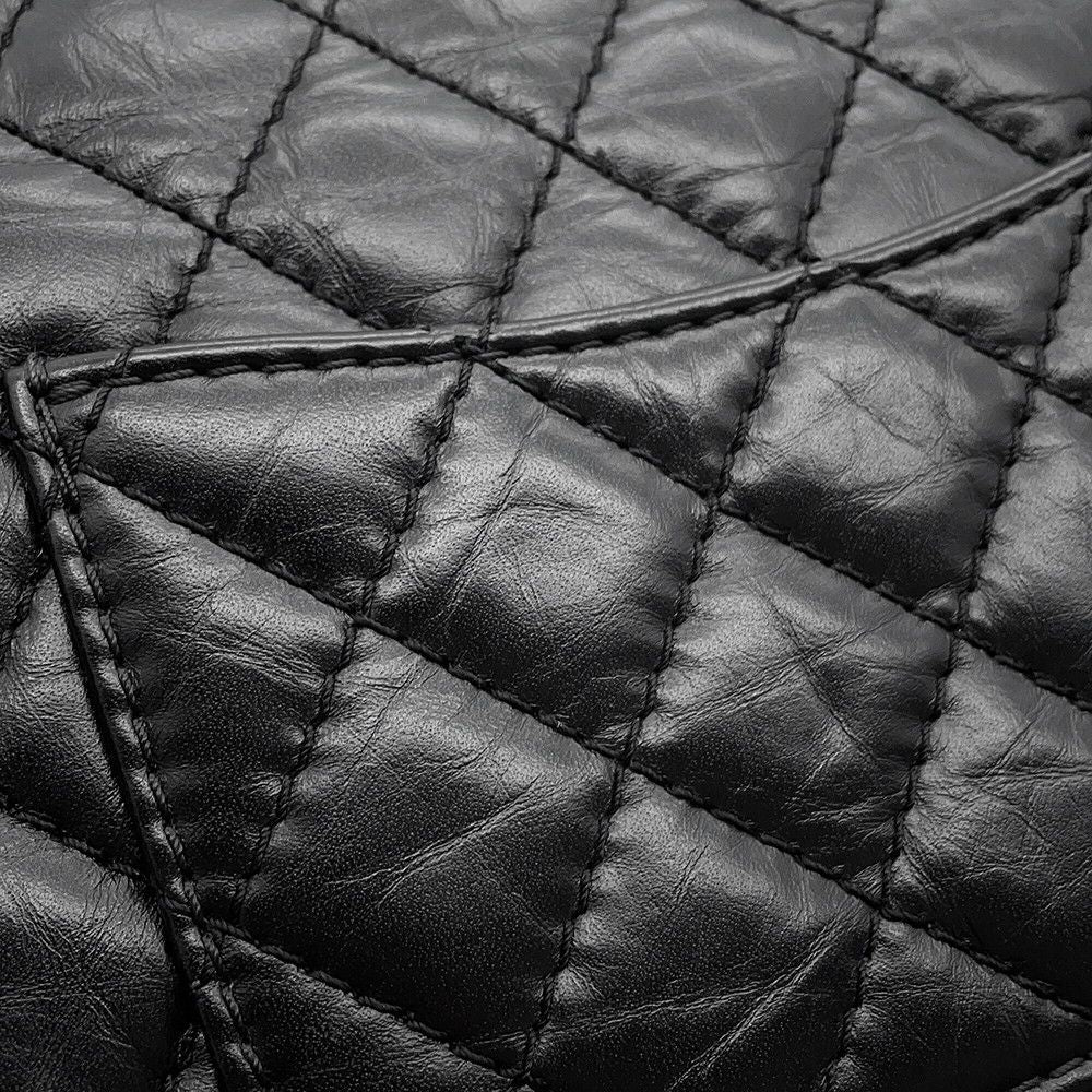 Chanel Chain Shoulder Bag Quilted 2.55 Mini Aged Calf Leather Black — view 8