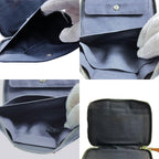 Hermes Bifold Wallet Fourre Tout Purse PM Navy Brown — view 9