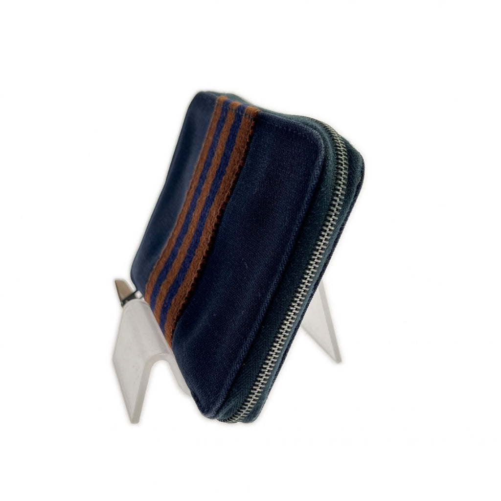 Hermes Bifold Wallet Fourre Tout Purse PM Navy Brown — view 3
