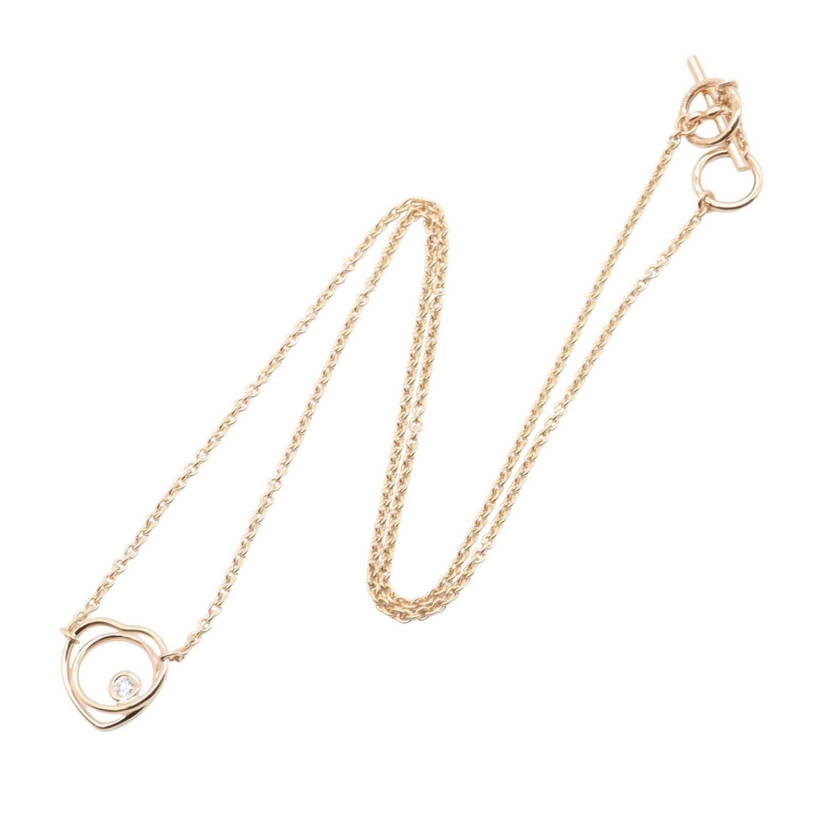 Hermes Necklace Vertege Coule TPM 39.5 41.5 cm 18k Pink Gold Diamond — view 2