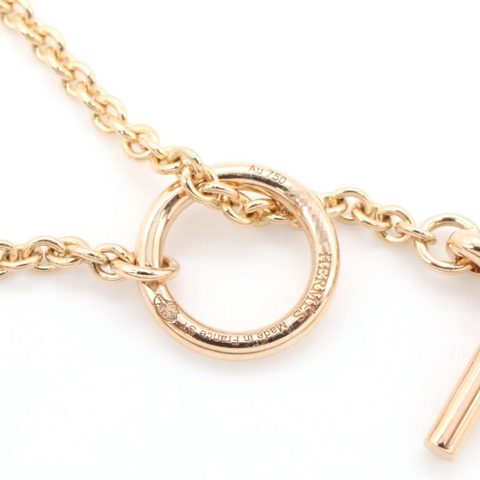 Hermes Necklace Vertege Coule TPM 39.5 41.5 cm 18k Pink Gold Diamond — view 4