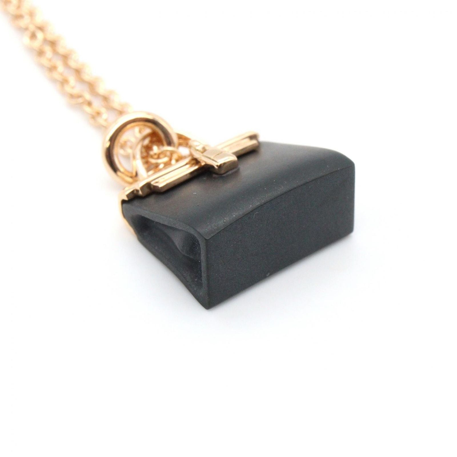 Hermes Necklace Amulet Kelly Black Jade 38 40 cm 18k Pink Gold Shade — view 5