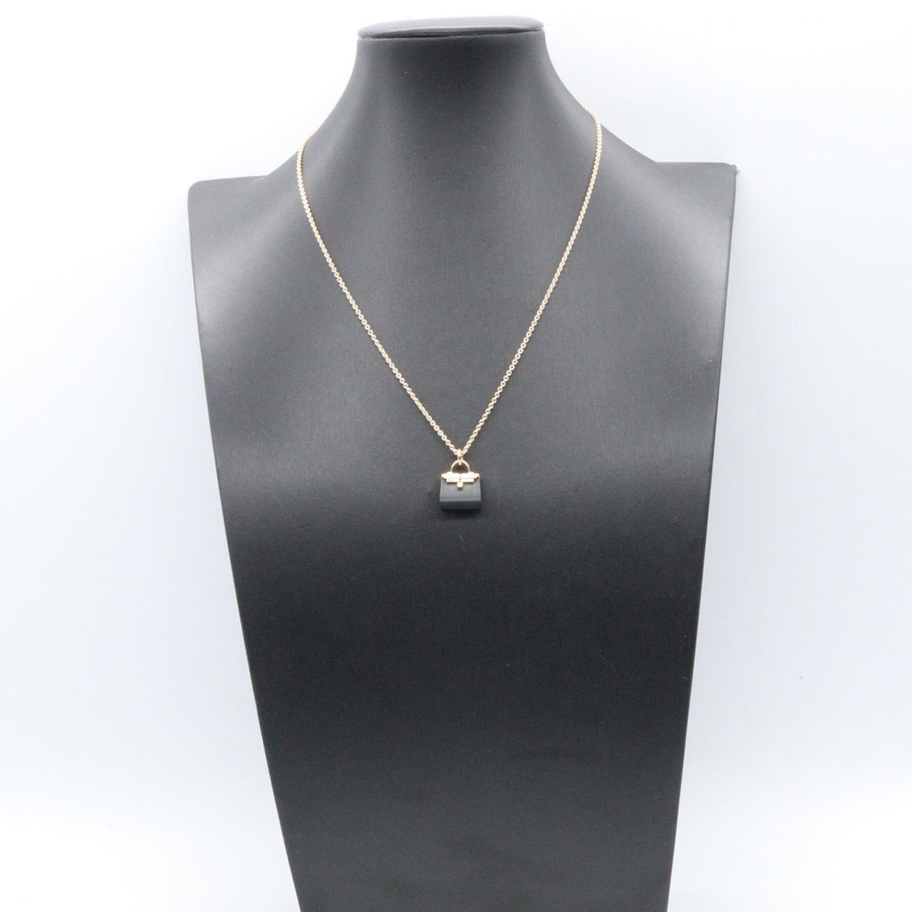 Hermes Necklace Amulet Kelly Black Jade 38 40 cm 18k Pink Gold Shade — view 9