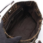 Fendi Tote Zucca Brown Black Canvas Leather — view 3