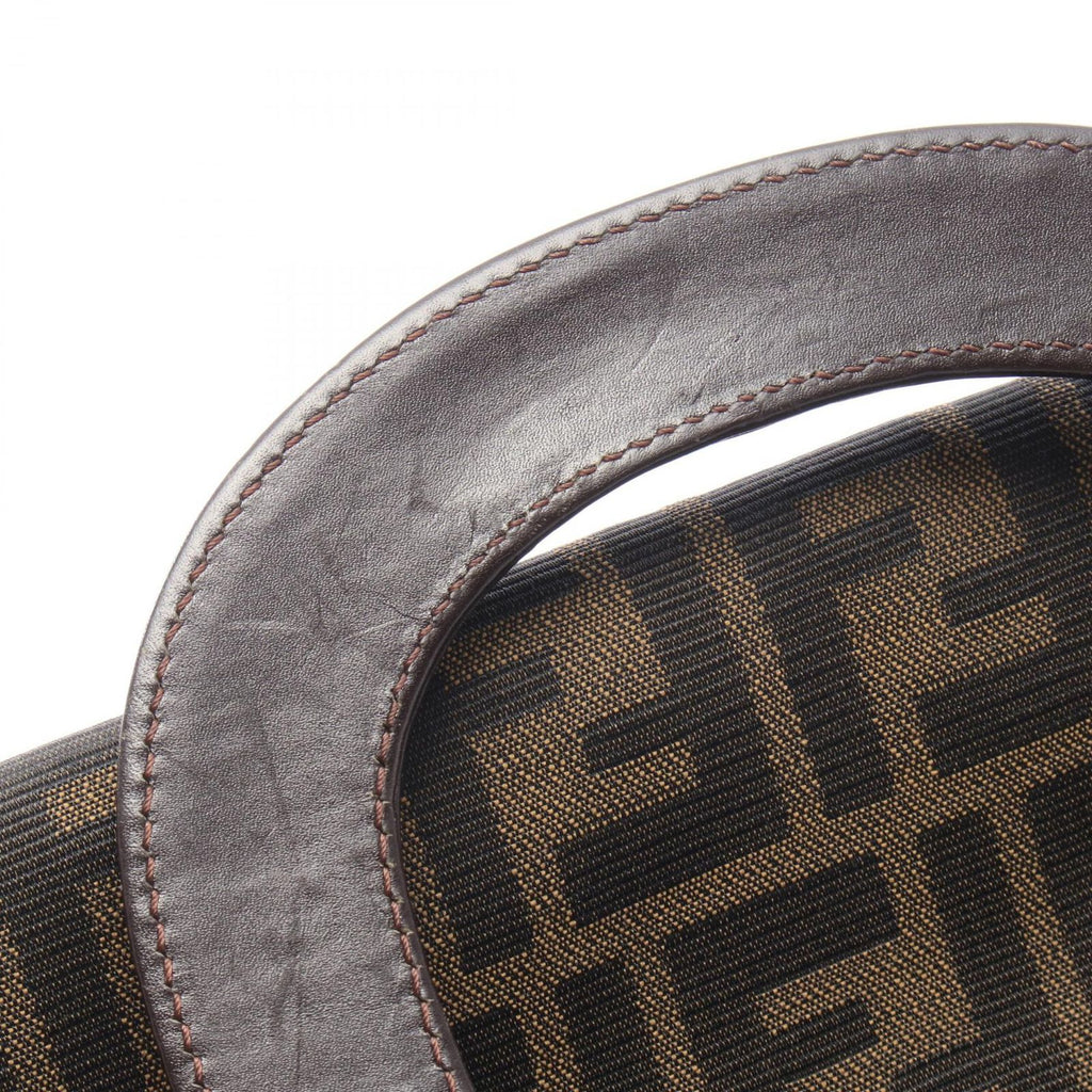 Fendi Tote Zucca Brown Black Canvas Leather — view 5