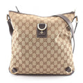 Gucci Shoulder Bag Abbey GG Canvas Beige Dark Brown