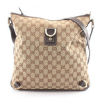Gucci Shoulder Bag Abbey GG Canvas Beige Dark Brown