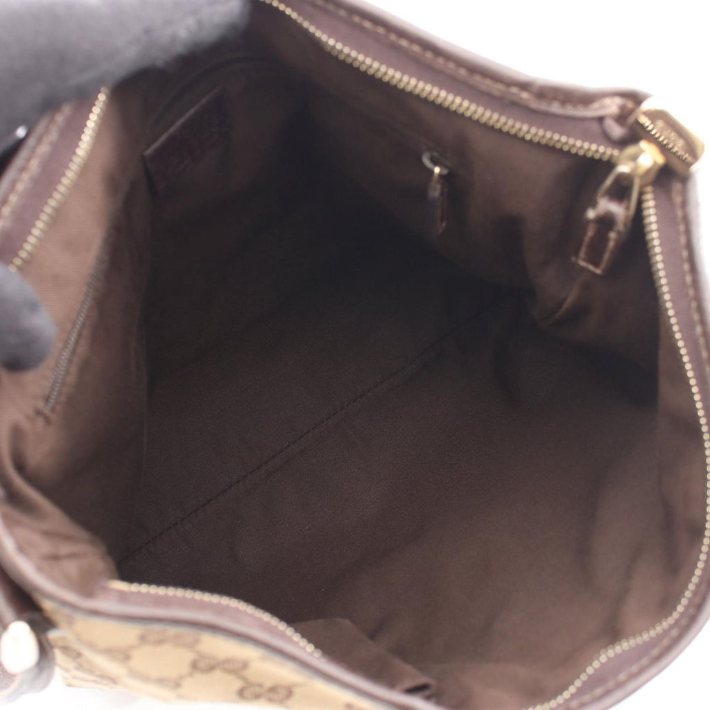 Gucci Shoulder Bag Abbey GG Canvas Beige Dark Brown — view 3