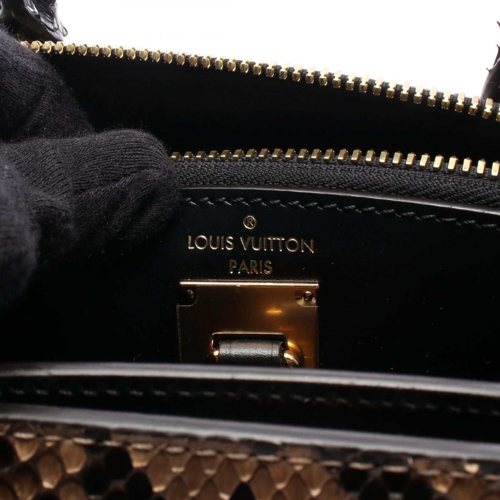 Louis Vuitton Handbag City Steamer Mini Noir 2-Way Leather Exotic Cles the — view 4